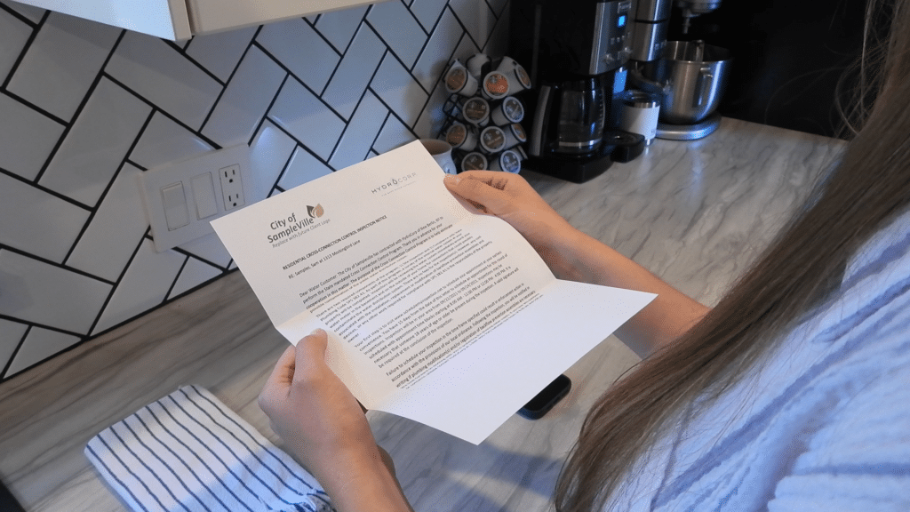 residential water customer with water notice