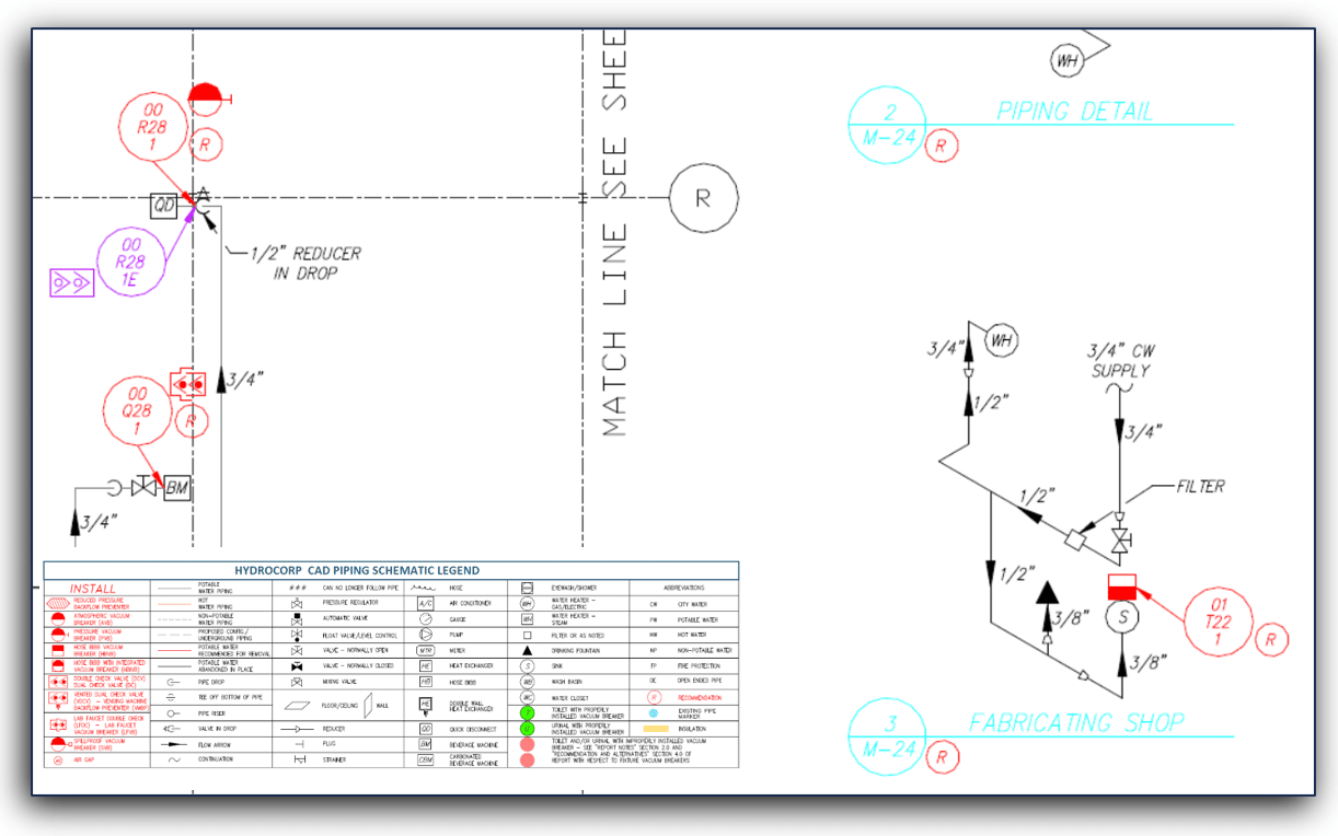 Zoom-view-CAD-with-iso-legend - How Updating Your Piping Schematics Gives YOU a Strategic Advantage | HydroCorp - HydroCorp